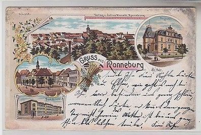 64099 Ak Lithographie Gruss aus Ronneburg 1901