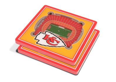 NFL Kansas City Chiefs 2er Set Untersetzer Coaster Set Stadium View 3-D Stadion