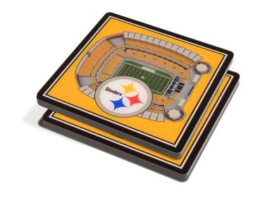 NFL Pittsburgh Steelers 2er Set Untersetzer Coaster Set Stadium View 3-D Stadion