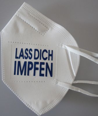 1x FFP2 Maske Dt. Herstellung in Weiß mit Aufdruck - Lass Dich Impfen - 15309