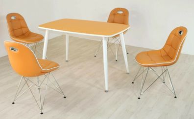 Tischgruppe mandarin Essgruppe Esszimmergruppe Schalenstuhl modern design D9