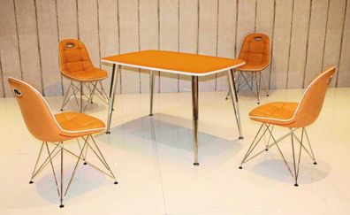 Tischgruppe mandarin Essgruppe Esszimmergruppe Schalenstuhl modern design D8