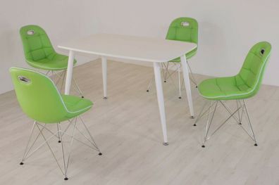 Tischgruppe mint/ weiß Essgruppe Esszimmergruppe Schalenstuhl modern design D3