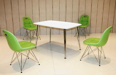 Tischgruppe mint/ weiß Essgruppe Esszimmergruppe Schalenstuhl modern design D2