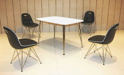 Tischgruppe schwarz/ weiß Essgruppe Esszimmergruppe Schalenstuhl modern design C7