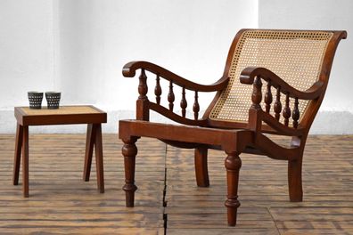 Stuhl Maritim Wiener Geflecht Antik Vintage Alt Teak Holz Sessel Art Deco Gründerzeit