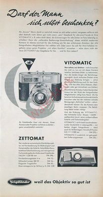 Originale alte Reklame Werbung Fotoapparat Voigtländer Zettomat + Vitomatic (5)