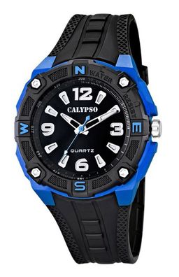 Calypso Armbanduhr Herren Analog schwarz/ Blau Beleuchtung 10 ATM K5634