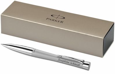 Exklusiver PARKER Kugelschreiber URBAN silber/ grau inkl. Lasergravur graviert