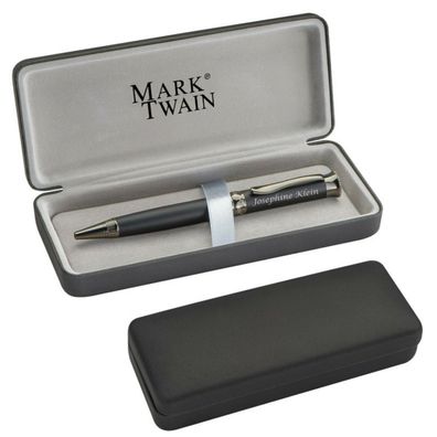 MARK®TWAIN Kugelschreiber aus Metall mit Gravur schwarz im Geschenketui 10612003