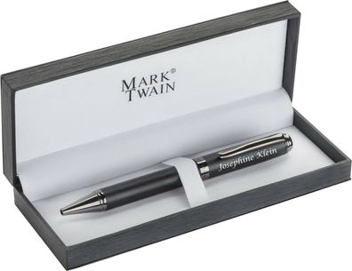 MARK®TWAIN Kugelschreiber aus Metall mit Gravur schwarz im Geschenketui 1057603