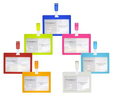 50 x Kartenhalter TULLA mit Kunststoff Clip Ausweishülle Kunststoff Werksausweis