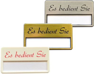 10 x Kunststoff Namensschild Namensschilder Magnet weiss silber- oder goldfarbig