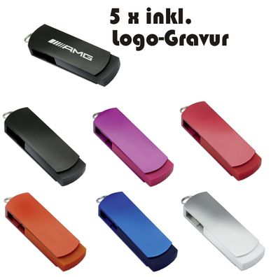 5 x 4GB USB Stick mit Ihrem Logo | Gravur | Werbung graviert Reflects ARAUCA