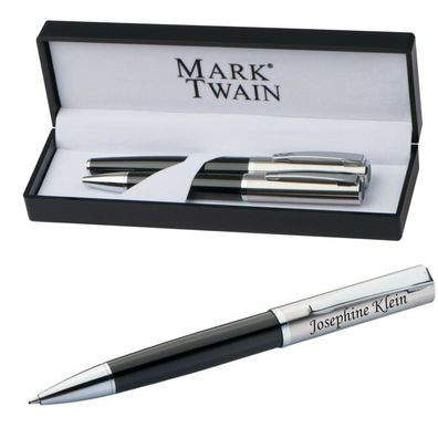 MARK®TWAIN Kugelschreiber Rollerball aus Metall im Geschenketui mit Gravur 10759
