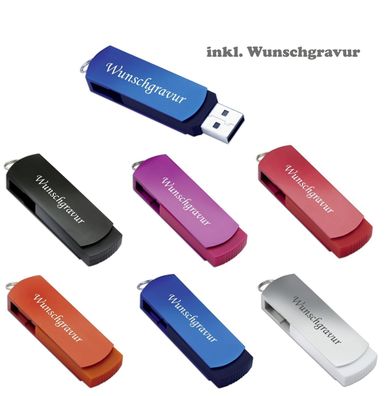 Trendiger 4GB USB Stick Reflects ARAUCA mit Wunschgravur 51814 Farben graviert
