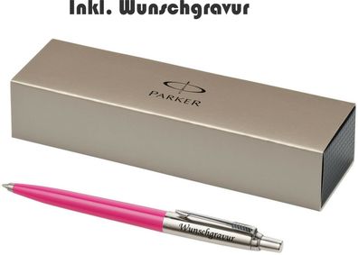 Exklusiver PARKER Kugelschreiber JOTTER silber/ rosa Laser Gravur graviert