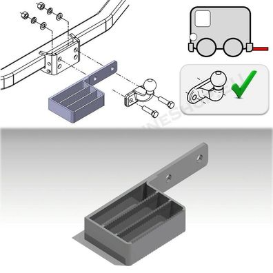 Trittstufe Trittbrett rechts/ links Flanschkugel AHK 90mm Mazda E-Serie III 02-06