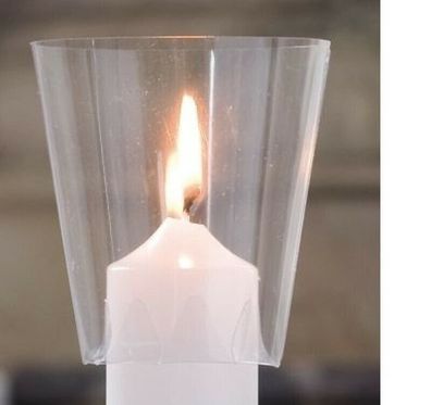 5 Stück Windschutz für Kerzen von 30 bis 40mm Durchmesser, transparent