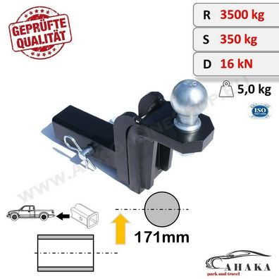 AHK Adapter Receiver 51x51mm Einschub US Fahrzeuge + 171mm Audi Q3 I 2011-2018