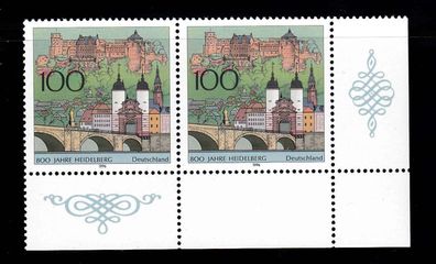 1996 Bund Plattenfehler 1868 VI, Ecke 4, postfrisch