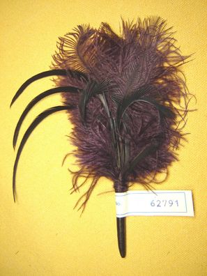 Damenhutfeder Straußfedern lila m schwarz 13 cm modische Hutfeder Art62791 Pillbox