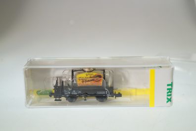 Spur N: Minitrix 15102 Glasbehälterwagen Fränkische Pflaume, neu
