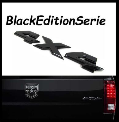 Black Edition Serie"Dodge Ram Emblem 4x4 (150 x 20mm) schwarz glanz