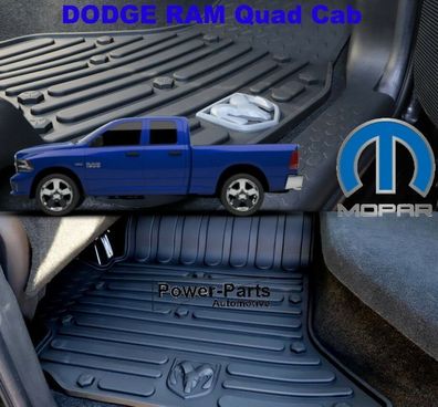 MOPAR Heavy Duty Premium 3er Set Fußmatten Dodge Ram 1500 Bj:09-18 Quad Cab Mega