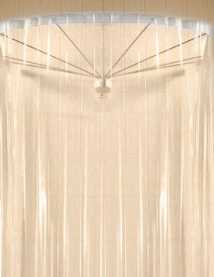 Deco-Line Tracy Glasklar Duschvorhangspinne mit Vinyl Duschvorhang 200x170cm.