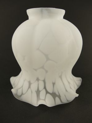 Lampenschirm Glasschirm milchig Weiß 20 cm Schusterschirm im Art Deko Stil 