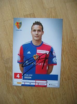 FC Basel Saison 13/14 Philipp Degen - handsigniertes Autogramm!!!