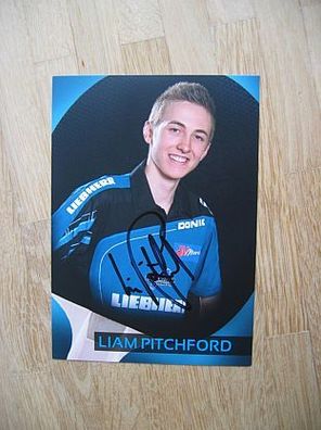 Tischtennis Bundesliga Ochsenhausen Liam Pitchford - handsigniertes Autogramm!!!