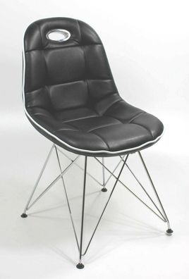 2 x Schalenstuhl Kunstleder schwarz Stuhlset Esszimmerstühle Sitzsachale modern