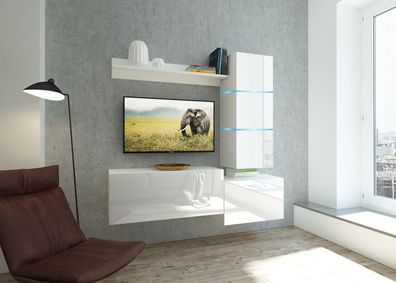 Stella N41 Möbel für Wohnzimmer Wohnwand Mediawand Schrankwand Wohnschrank