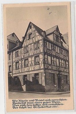 64826 Ak Koblenz Althistorisches Weinhaus "Zum Hubertus" 1936