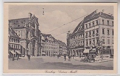 65045 Ak Bamberg grüner Markt mit Verkehr um 1930