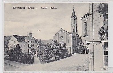64947 Ak Eibenstock im Erzgebirge Gasthof und Rathaus um 1910