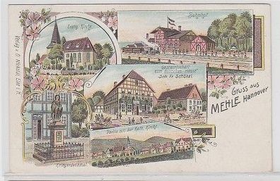 64961 Ak Lithographie Gruß aus Mehle Hannover 1914