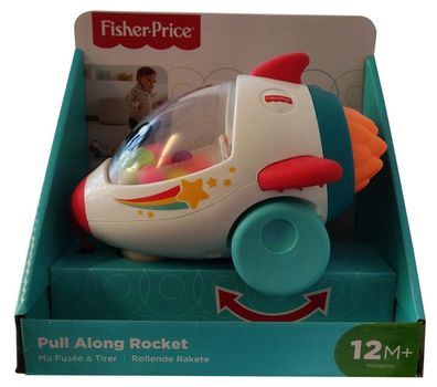 Fisher-Price GCV74 - Rakete auf Rollen Nachziehspielzeug für Kleinkinder