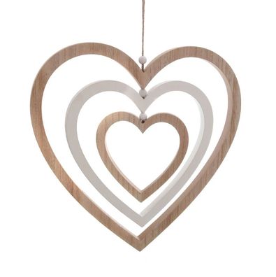 Dekohänger 36 cm aus Holz - Motiv: Herz - Deko zum hängen Liebe Fenster Dekoration
