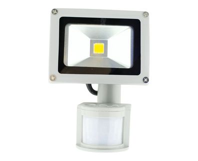 LED Flutlicht mit Sensor 10W, 3000K Warmweiß, IP65, Graues Gehäuse