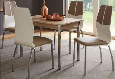 4 x Esszimmerstühle Kunstleder Cappuccino Stuhlset Küchenstühle modern design