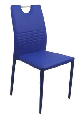 4 x Stapelstuhl Kunstleder blau Esszimmerstühle Besucherstühle Küchenstühle NEU