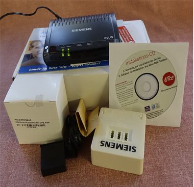 Siemens PLUS ADSL Modem C2-010-I / S1621-Z132-A mit Alle Kabel Anschlösse