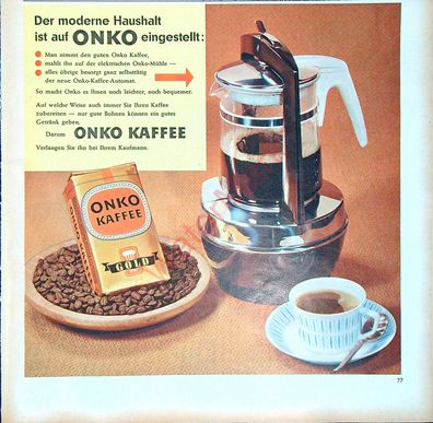 Originale alte Reklame Werbung Onko Kaffee v. 1961 (2)