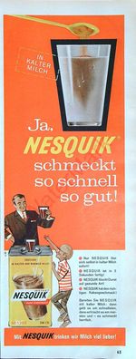 Originale alte Reklame Werbung Kakao Nesquik v. 1963 (6)