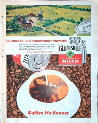 Originale alte Reklame Werbung Dosenmilch Büchsenmilch Glücksklee v. 1963 (9)