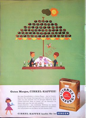 Originale alte Reklame Werbung Cirkel Kaffee v. 1963 (12)