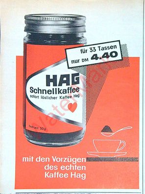 Originale alte Reklame Werbung Kaffee Hag Schnellkaffee v. 1963 (13)